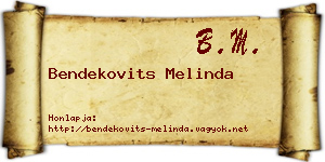 Bendekovits Melinda névjegykártya