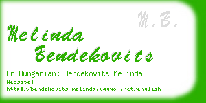 melinda bendekovits business card